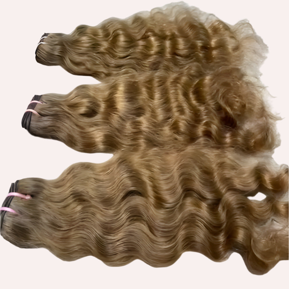 3 Bundle deal Honey Blonde Curly Hair extensions