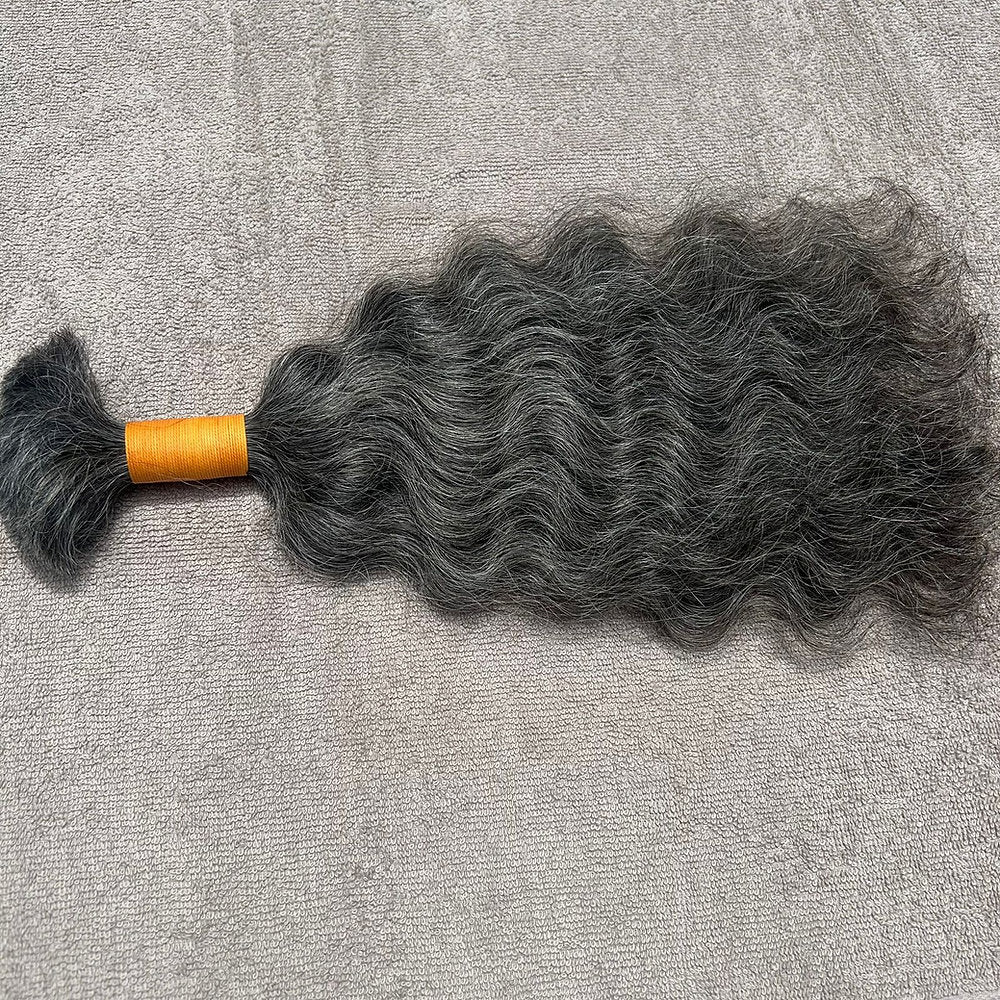 RAW NATURAL GREY BULK CURLY BUNDLES