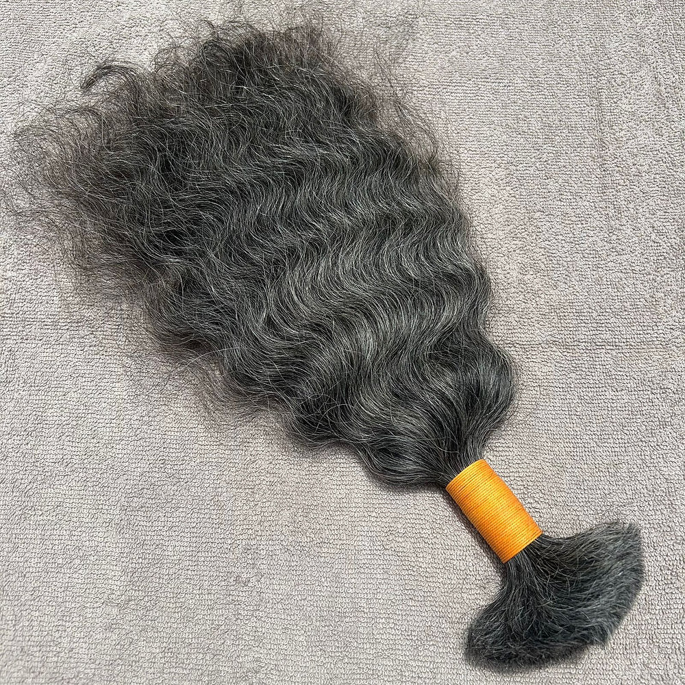 RAW NATURAL GREY BULK CURLY BUNDLES