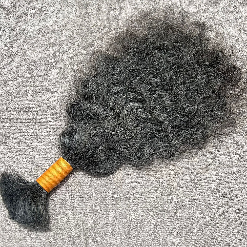 RAW NATURAL GREY BULK CURLY BUNDLES