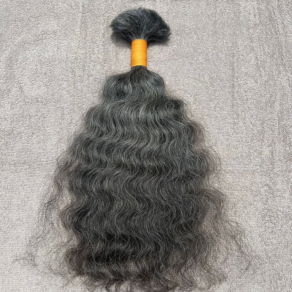 RAW NATURAL GREY BULK CURLY BUNDLES