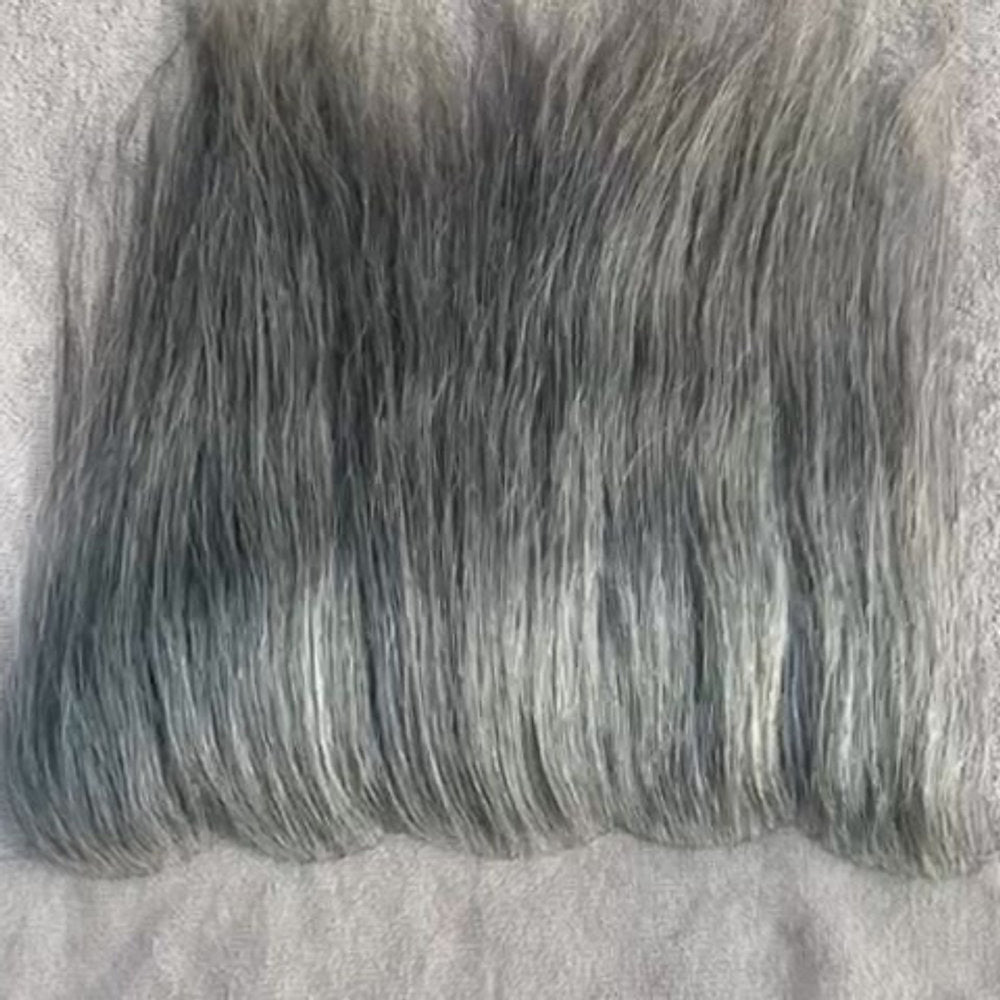 Transparent Lace Frontal 13x4 Grey Straight Hair