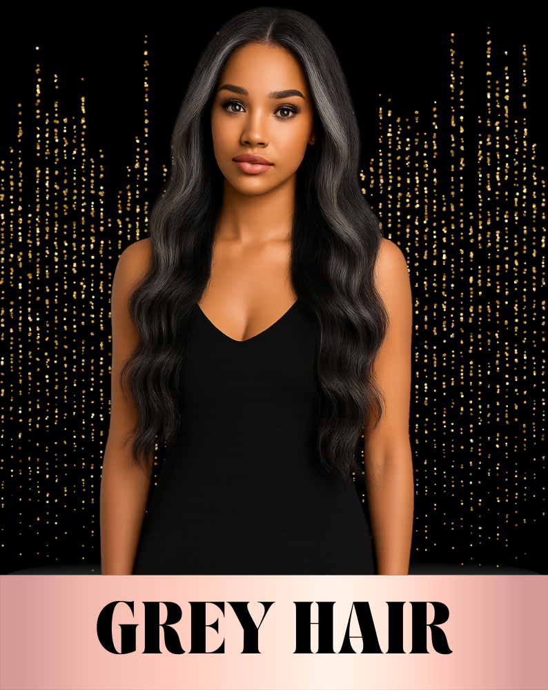 Grey Temple Hair Extensions