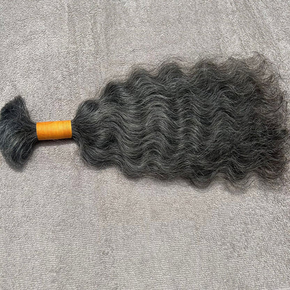 RAW NATURAL GREY BULK CURLY BUNDLES
