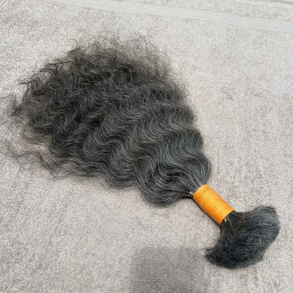 RAW NATURAL GREY BULK CURLY BUNDLES