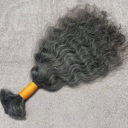 RAW NATURAL GREY BULK CURLY BUNDLES