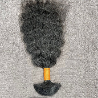 RAW NATURAL GREY BULK CURLY BUNDLES