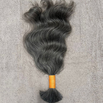 RAW NATURAL GREY BULK WAVY BUNDLES